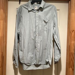 Super cute gray with white stripes button down.